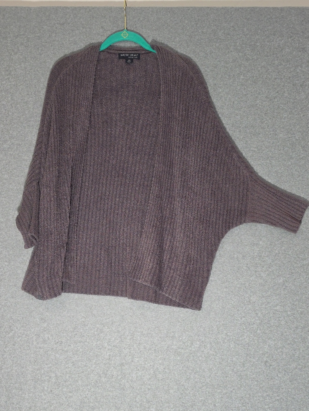 Barefoot Dreams Cozy Ribbed Open Cardigan - Lavender Grey